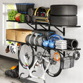 FLEXIMOUNTS 2-Pack 2x6ft Garage Wall Shelving with 8 Hooks, 1200lbs, Black by FLEXIMOUNTS