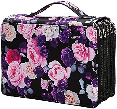 Rose Pencil Organizer - 252 Slot Case with Zipper for Watercolor Pens, Markers & More by Lbxgap