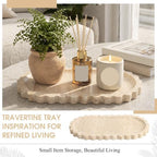 Hushee Travertine Vanity Tray with Scalloped Pattern Edge, 12"x6" - Image 6