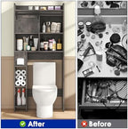 kepptory 30" W Over the Toilet Cabinet with Sliding Barn Door, Dark Grey - Image 4