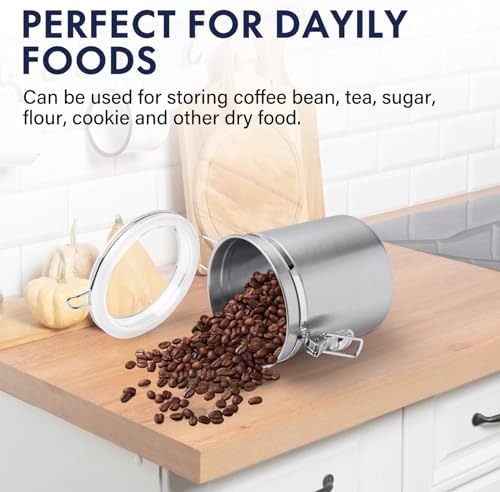 ENLOY 4-Piece Stainless Steel Airtight Food Storage Canister Set with Lid - Image 5