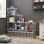 C&AHOME Wire Cube Storage, 12-Cube Storage Organizer Metal, C Grids, White - Image 4