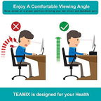 TEAMIX 20 inch Monitor Riser Stand - 2 Tiers, Wood Morden Desktop Bookshelf - Image 7