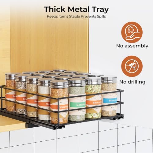 Mystozer Pull Out Spice Rack Organizer for Cabinet, Slide Out Spice Racks - Image 3