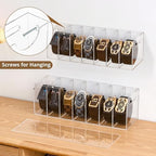 Acrylic Belt Organizer with Dust Cover – Clear Belt Rack & Storage Box, 7-Compartment Belt Holder for Closet, Drawer or Wall Mount – Space Saving Tie & Accessory Organizer for Men & Women - Image 4