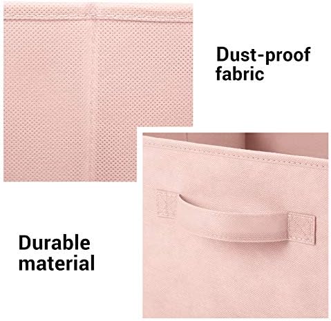 MaidMAX Fabric Storage Bins 10.5×10.5×11, Foldable Cloth Cube Storage, Pink - Image 5