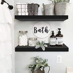 QEEIG Bathroom Long Floating Shelves for Wall (Black, Set of 2, 23.6") - Image 2