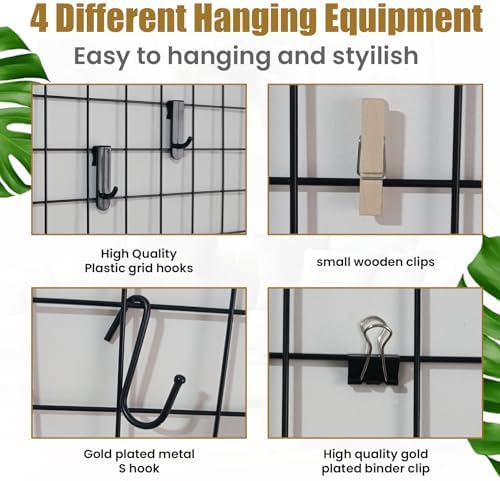 CIKLCIX Wire Wall Grid Panel Set of 4, Photo Display Board & Memo Board - Image 6