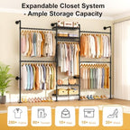 ULIFHOME M7 Wall-Mounted Clothes Rack, Heavy-Duty Garment Closet System - Image 2