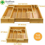 EcoFives Bamboo Silverware Organizer, Expandable Kitchen Drawer Organizer for Cutlery, Wooden Utensil Holder, Multi-Function Drawer Storage, 5-7 Compartments - Image 6