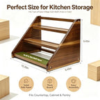 Acacia Wooden Spice Rack for Countertop - 3 Tiered Spice Rack Organizer for Cabinet - Kitchen Spices Organizers Holds 21 Jars - Spices Shelf for Kitchen Storage Pantry Seasoning Organizer - Image 2