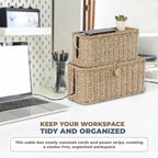 Bluewest 2-Pack Cable Management Box with Lids, Rattan Cord Organizer - Image 7