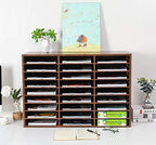 EasyPAG 27 Compartments Wooden Literature Organizer with Adjustable Shelves, 13500 Sheets Capacity Paper Organizer, Classroom Mailbox and Mail Sorter for Teachers and Office, Archaize - Image 6