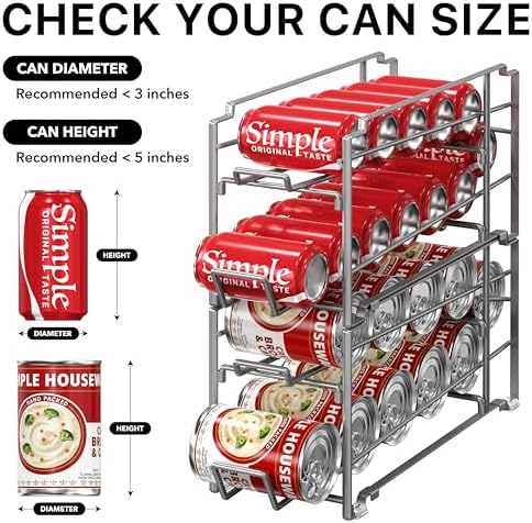 Simple Houseware 2-Pack Stackable Beverage Soda Can Dispenser Rack, Silver - Image 5