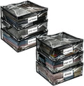Plastic Storage Bags with Easy-Glide Zipper, Pack of 6, Durable Clear Vinyl Zippered Storage Bags for Clothes Sweaters Comforters Blankets Sheets Bedding (18 x 15 x 4 Inch, Transparent Black) by Kikerike
