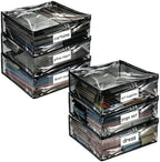 Plastic Storage Bags with Easy-Glide Zipper, Pack of 6, Durable Clear Vinyl Zippered Storage Bags for Clothes Sweaters Comforters Blankets Sheets Bedding (18 x 15 x 4 Inch, Transparent Black) by Kikerike