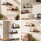Organic Wavy Edge Floating Shelves,Hidden Brackets,2 Pack 24 in - Image 6