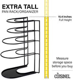 Cuisinel Pan Organizer for Cast Iron, Extra Large 5-Tier Rack, Black 15.4" - Image 6