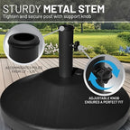 US Weight Fillable Outdoor Umbrella Base - Use with Patio Table - Black - Image 7