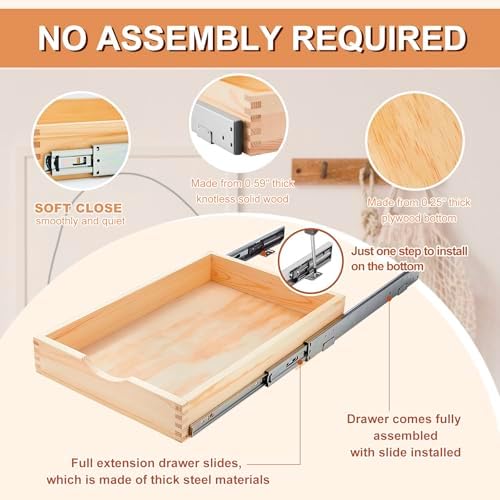 Sintuff 4 Pack Wooden Pull out Tray Cabinet Organizer, 15'' X 21'' - Image 3