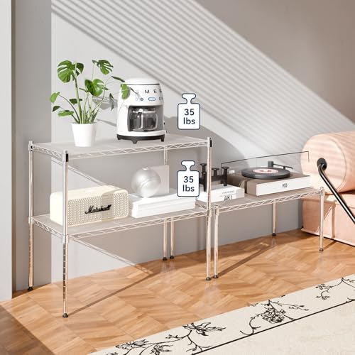 Whitmor 1 Tier Supreme Stacking Shelving Unit, Wire Metal Home Storage Organizer, 30" L x 14" W x 15" H, Chrome w/Liner - Image 6