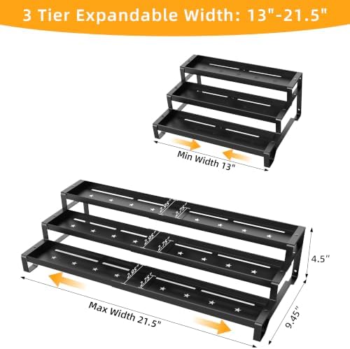 2 Pack Spice Rack Organizer for Cabinet, 13-21.5" Expandable Spicy Shelf - Image 2