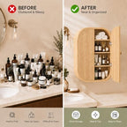 Bathroom Arched Wall Storage Cabinet 4-Tier, Natural - Image 3