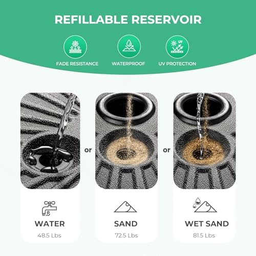 JEAREY 81.5lb Max Capacity Outdoor Patio Umbrella Base, Black - Image 4