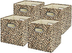 ANMINY Leopard Cheetah Print Storage Cubes Bins, Velvet, Brown, 11Inch 4PCS - Image 6