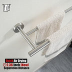JQK Double Bath Towel Bar, 20.5 Inch 304 Stainless Steel Thicken 0.8mm Towel Rack Bathroom, Towel Holder Brushed Finished Wall Mount, Useable Length 18 Inch 2 Pack, TB100L18-BN-P2 - Image 6