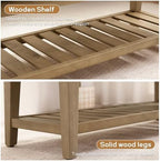 Entryway Shoe Bench, End of Bed Bench,Upholstered Bench (Textured Brown) - Image 5