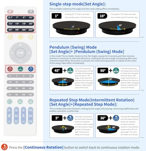 23.6In Remote Large Motorized electric turntable Rotating platform Photography Turntable Motorized lazy susan Base giratoria para for Photography,3D Scanner,Heavy duty display(Load Range:220~500lbs) - Image 4