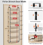 Delamu Over The Door Pantry Organizer, 8-Tier Pantry Door Organizers and Storage, Metal Hanging Spice Rack, Seasoning Organizer, Door Organizer for Home Kitchen Bathroom, Black - Image 2
