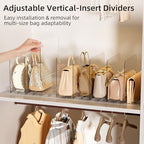 Stackable Bag & Purse Organizer for Closet Acrylic Shelf Dividers for Closet Organization, Clear Handbag Purse Storage Organizer Divider, Keep Clutch, Wallet, Pocketbook Upright, 6 Pack - Image 2
