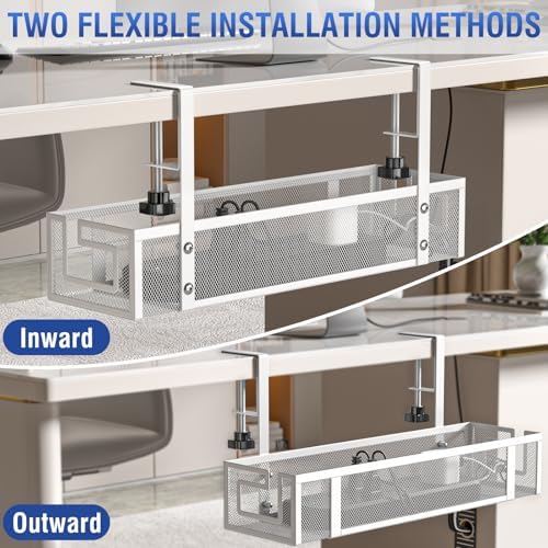Cable Management Tray, 15.75" Under Desk Cable Management No Drill - Image 7