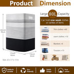80L Large Cotton Rope Laundry Basket for Bedroom & Laundry Room, Tall Clothes Hamper with Sturdy Handles, Neutral Storage Bin Capable of Holding Blankets and Toys - Image 4