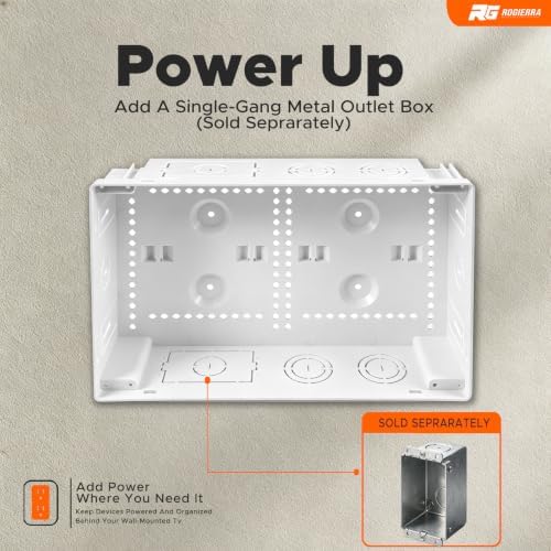 Rogierra 9" in-Wall Media Box,Recessed TV Outlet & Structured Media Enclosure, WiFi-Friendly Cable Management for Roku, Apple TV, Fire TV Stick, Compatible with Samsung One Connect Mini - Image 4