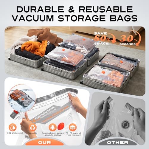 15 Combo Travel Vacuum Storage Bags with Portable Cordless Electric Pump - Image 6