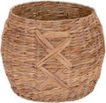 Household Essentials ML-4112 Hyacinth Round Floor Basket, X-Design, Brown by HouseholdEssentials