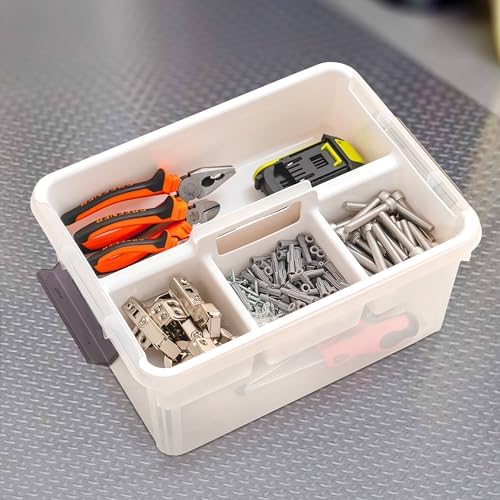 Citylife 17 QT Clear Craft Organizers and Storage Box with Handled Tray - Image 5
