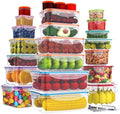 RockBerry 46 PCS Food Storage Containers with Lids Airtight- Plastic Container for Pantry Kitchen Organization-Microwave Dishwasher,Freezer Safe 100% Leak Proof (23 Stackable Boxes-23 Lids) by RockBerry