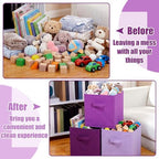 Karenhi 6 Pack Cube Storage Bins, Purple Fabric Organizer - Image 5