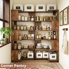 Besiost Corner Book Shelf, 6-Shelf Corner Bookshelf for Small Corner Spaces - Image 2