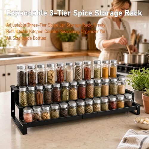 Adjustable 3-Tier Spice Rack – Expandable Metal Spicy Shelf Organizer - Image 6