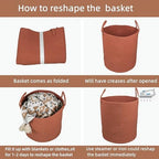 XUANGUO Cotton Rope Laundry Basket Hamper for Clothes Large Rust Red - Image 7