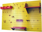 Wall Control Pegboard Organizer 4 ft. Metal Pegboard Standard Tool Storage Kit with Yellow Toolboard and Red Accessories - Image 2
