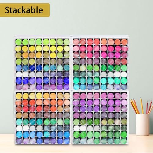 Krafetto 2 Pack 64-Grid Paint Organizer for 2 Oz Bottles, Wall Mount - Image 6