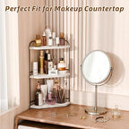 Corner Bathroom Counter Organizer, 3-Tier Wood Countertop Organizer - Image 5