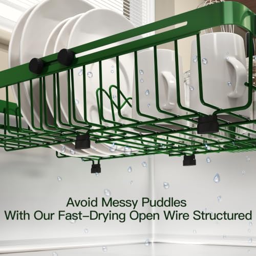 MAJALiS Green Expandable Dish Drying Rack Over The Sink with Anti Slip Grip - Image 7