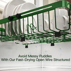 MAJALiS Green Expandable Dish Drying Rack Over The Sink with Anti Slip Grip - Image 7